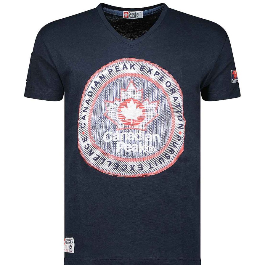 Herren Canadian Peak T-Shirt | Jimothe Ss Bs Cp Navy Herren 100