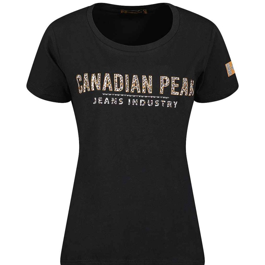 Damen Canadian Peak T-Shirt | Jolileak Black Rm Lady 204