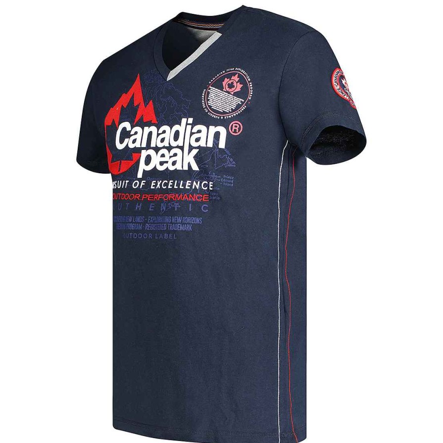 Herren Canadian Peak T-Shirt | Jommando Ss Bs Cp Navy Herren 100