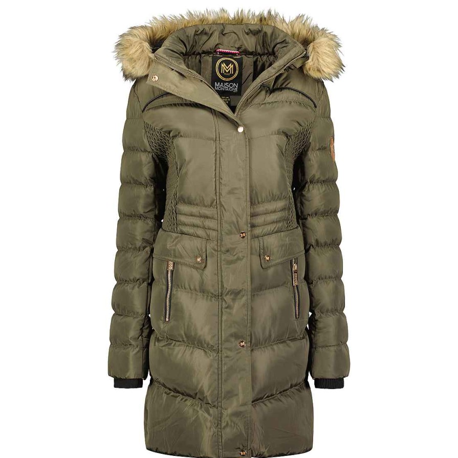 Damen Canadian Peak Parka | Badomai Long Khaki Rm Lady 054