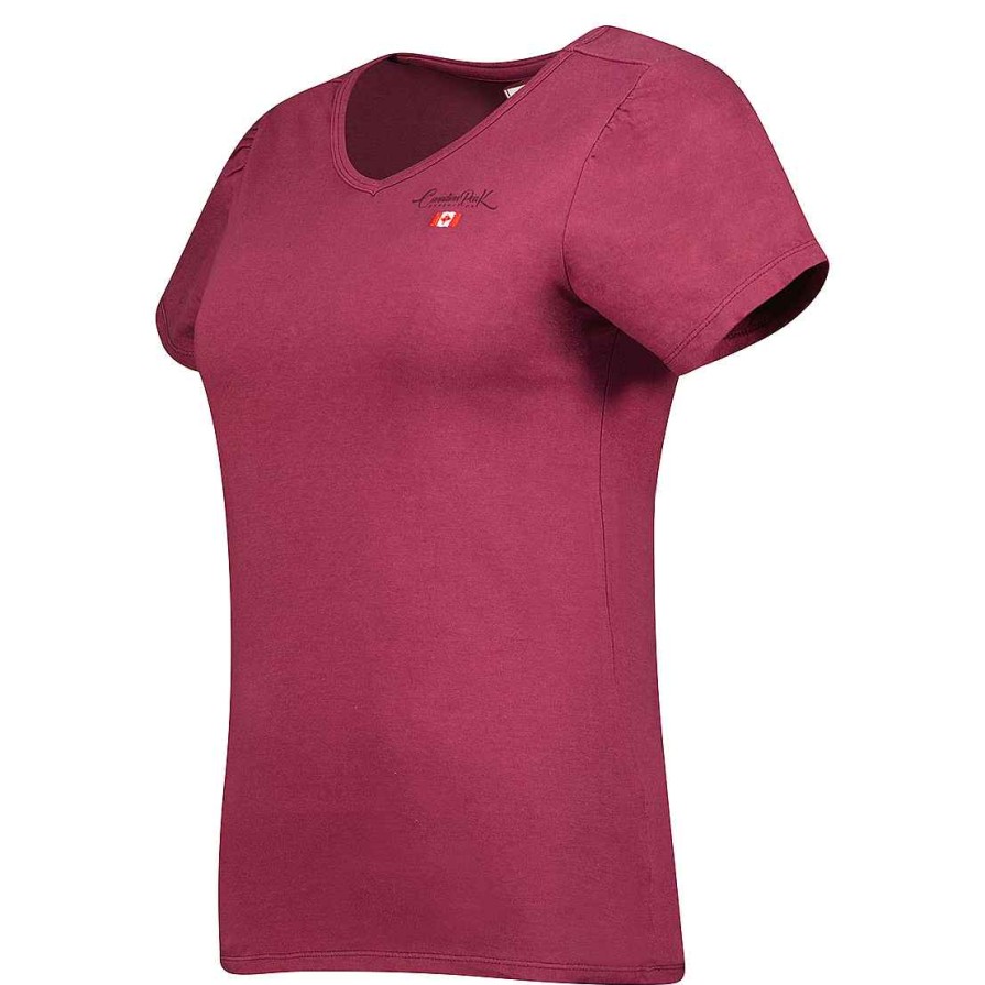 Damen Canadian Peak T-Shirt | Jelodieak Burgundy Rm Lady 419