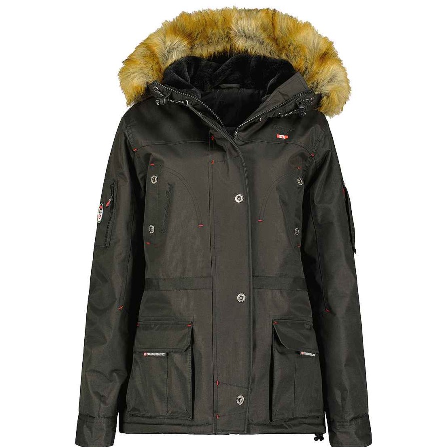 Damen Canadian Peak Parka | Acheak Black Cp Rm Lady 068