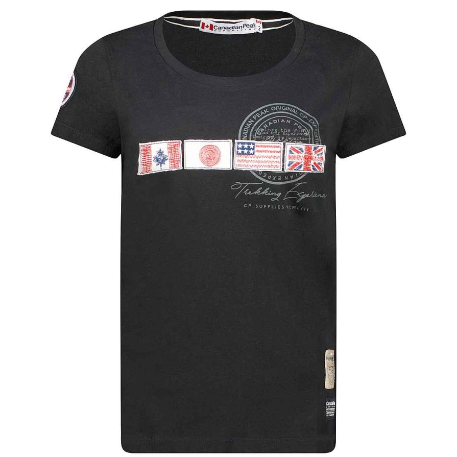 Damen Canadian Peak T-Shirt | Jorameak Black Rm Lady 235