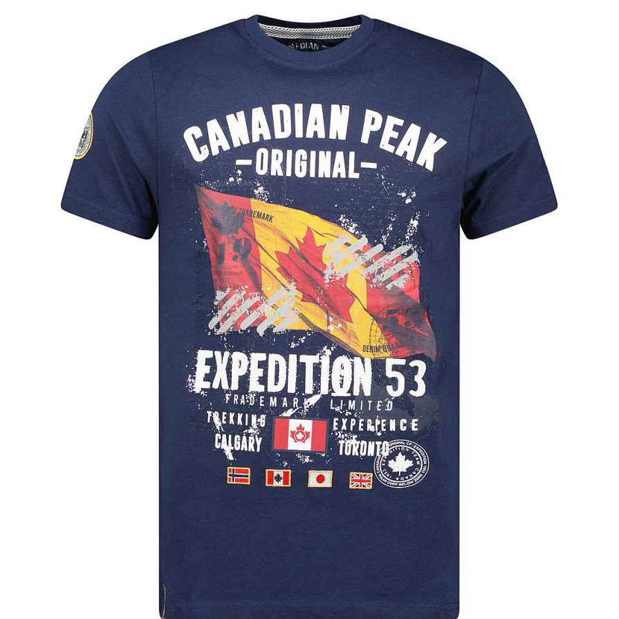 Herren Canadian Peak T-Shirt | Jitcheneak Navy Rm Herren 235