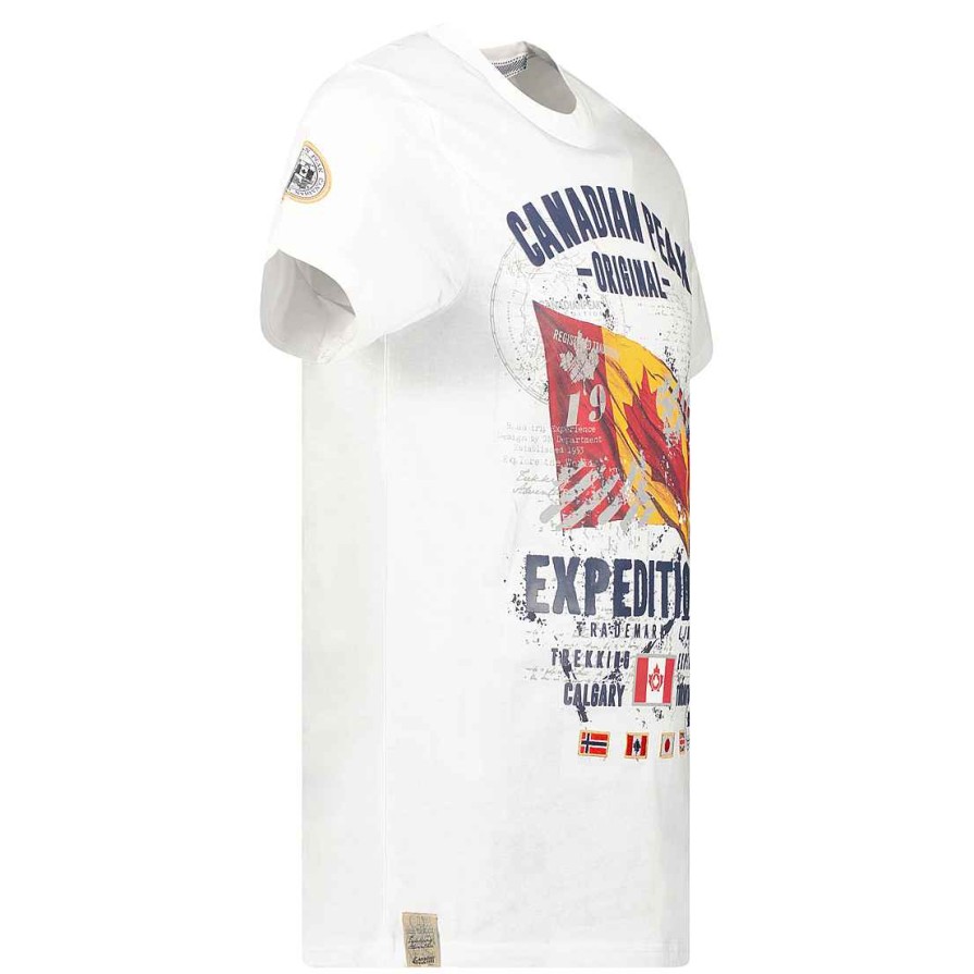 Herren Canadian Peak T-Shirt | Jitcheneak White Rm Men 235