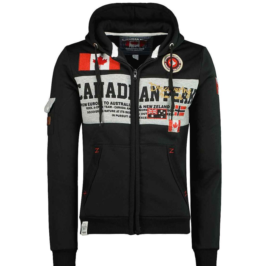 Herren Canadian Peak Schweis | Fipeak Black Men 007 Rm