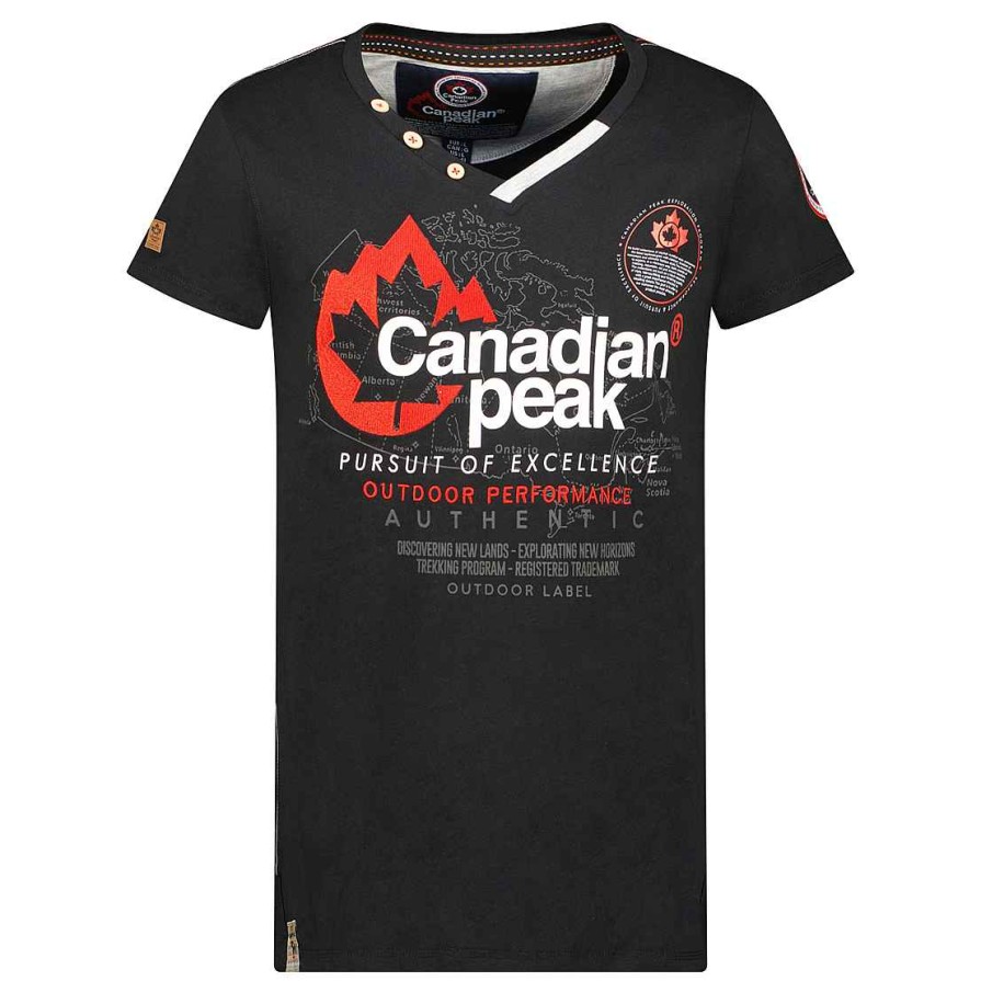 Herren Canadian Peak T-Shirt | Jomando Black Men Cp Rm Men 235