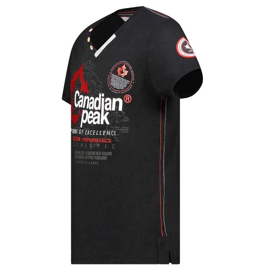 Herren Canadian Peak T-Shirt | Jomando Black Men Cp Rm Men 235