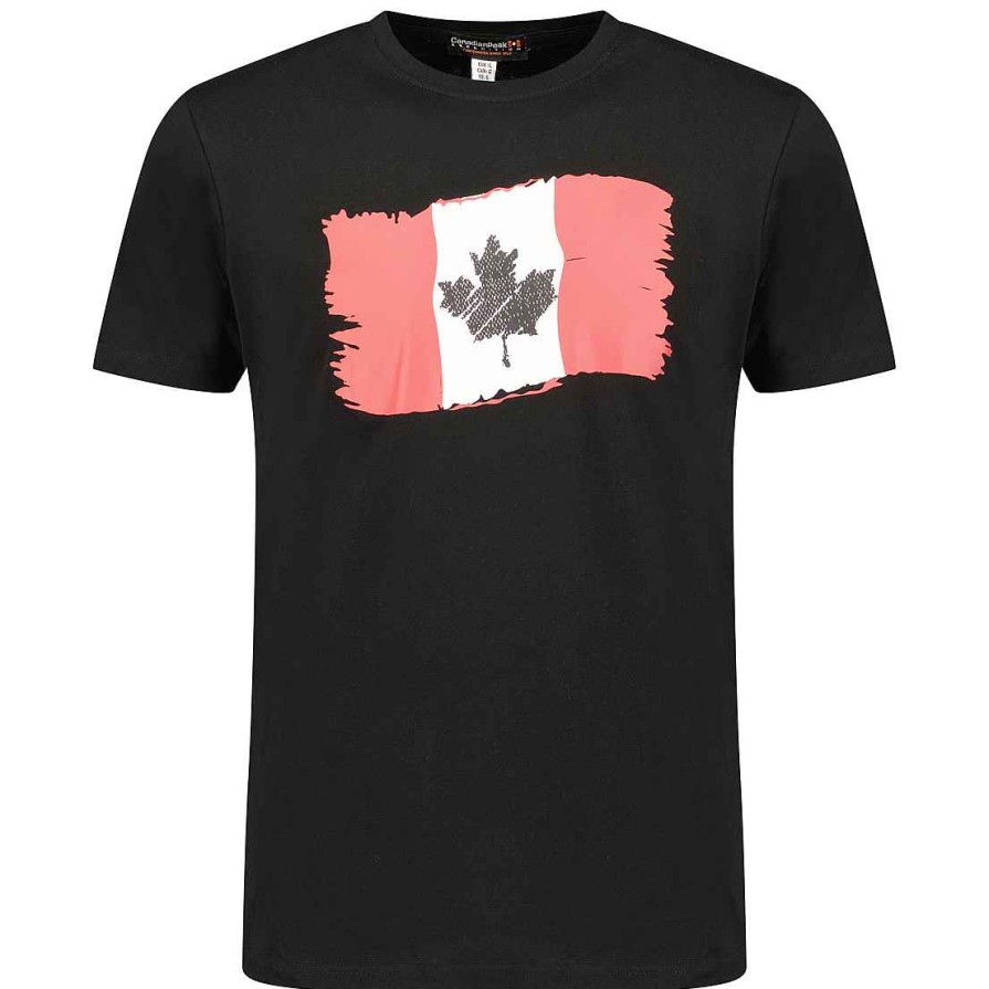 Herren Canadian Peak T-Shirt | Jorenteak Black Rm Herren 254