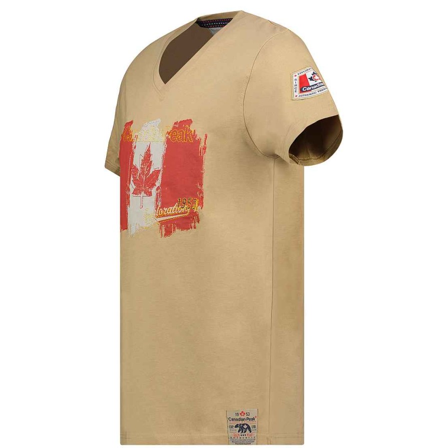 Herren Canadian Peak T-Shirt | Jerable Men Beige Cp Rm Men 235