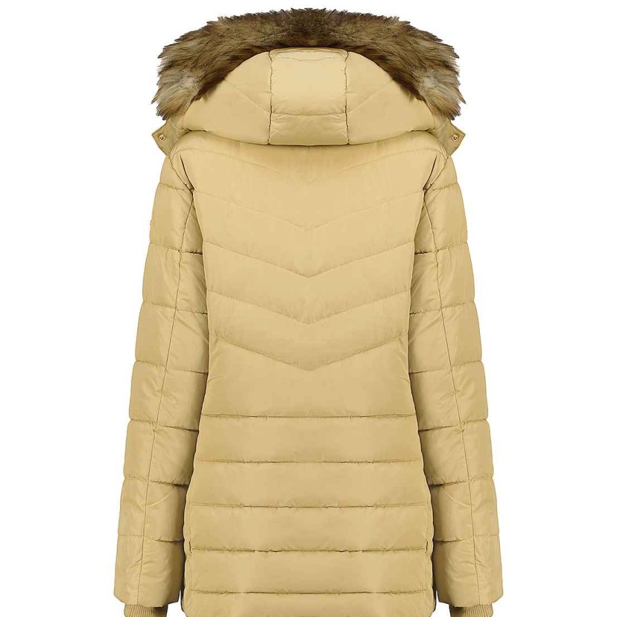 Damen Canadian Peak Parka | Ajumai Lady Beige Rm 054