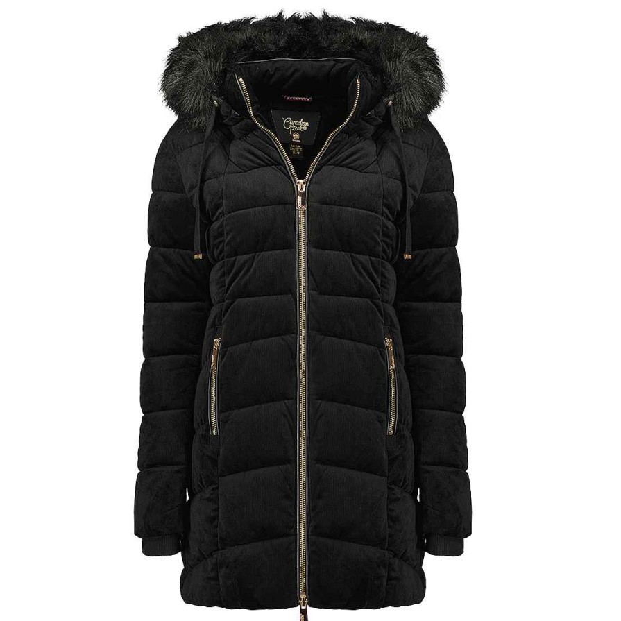 Damen Canadian Peak Parka | Biloveak Long Cp Black Lady 054