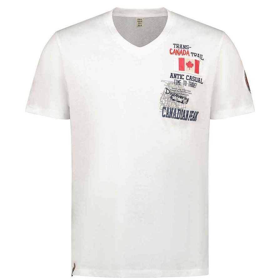 Herren Canadian Peak T-Shirt | Jantrail White Rm Cp Herren 249