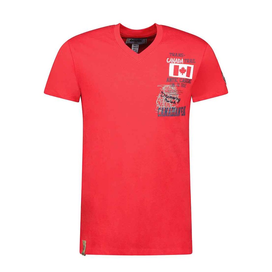 Herren Canadian Peak T-Shirt | Jantrail Red Rm Cp Herren 249