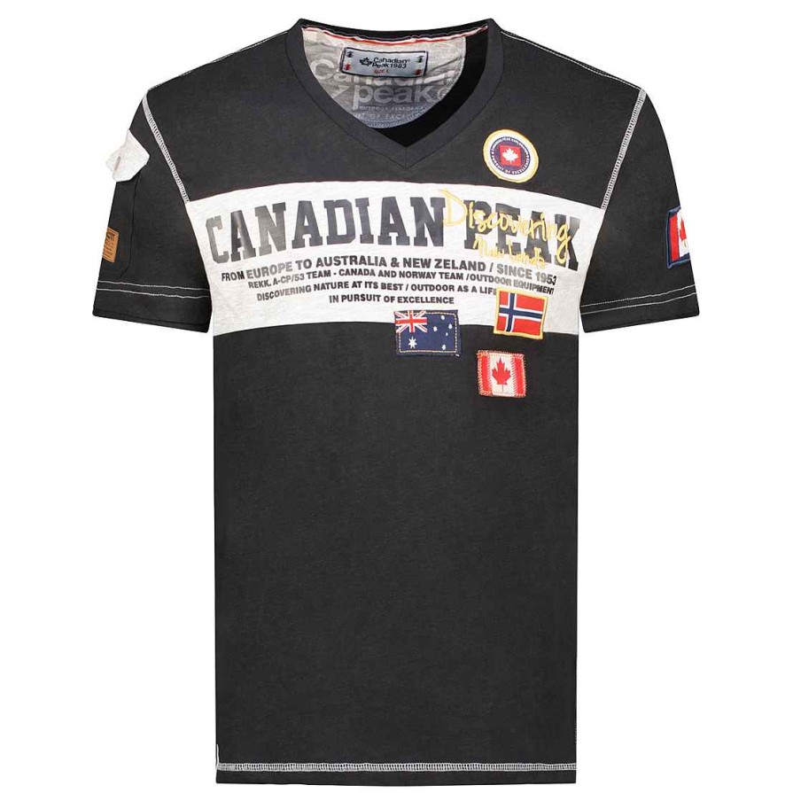 Herren Canadian Peak T-Shirt | Jipeak Black Men Cp Rm Men 235