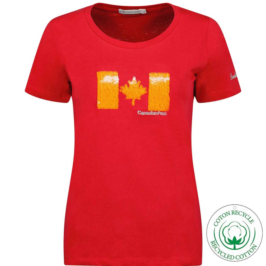 Damen Canadian Peak T-Shirt | Jonquilleak Red Rm Lady 204