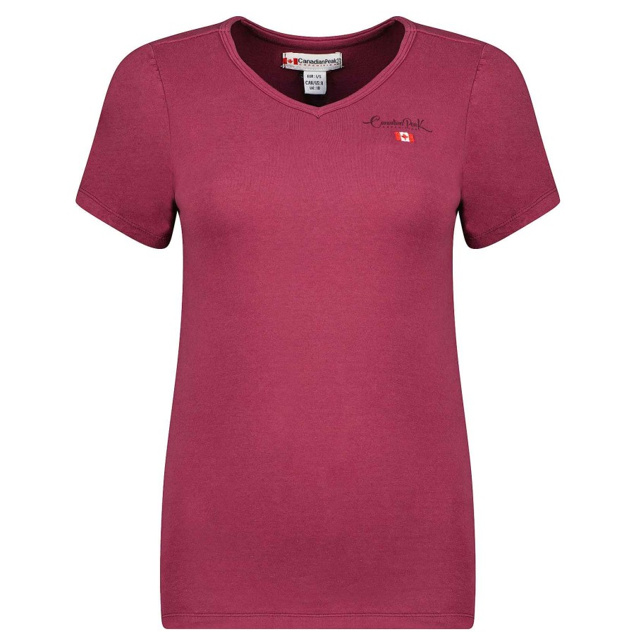 Damen Canadian Peak T-Shirt | Jelodieak Burgundy Rm Lady 419