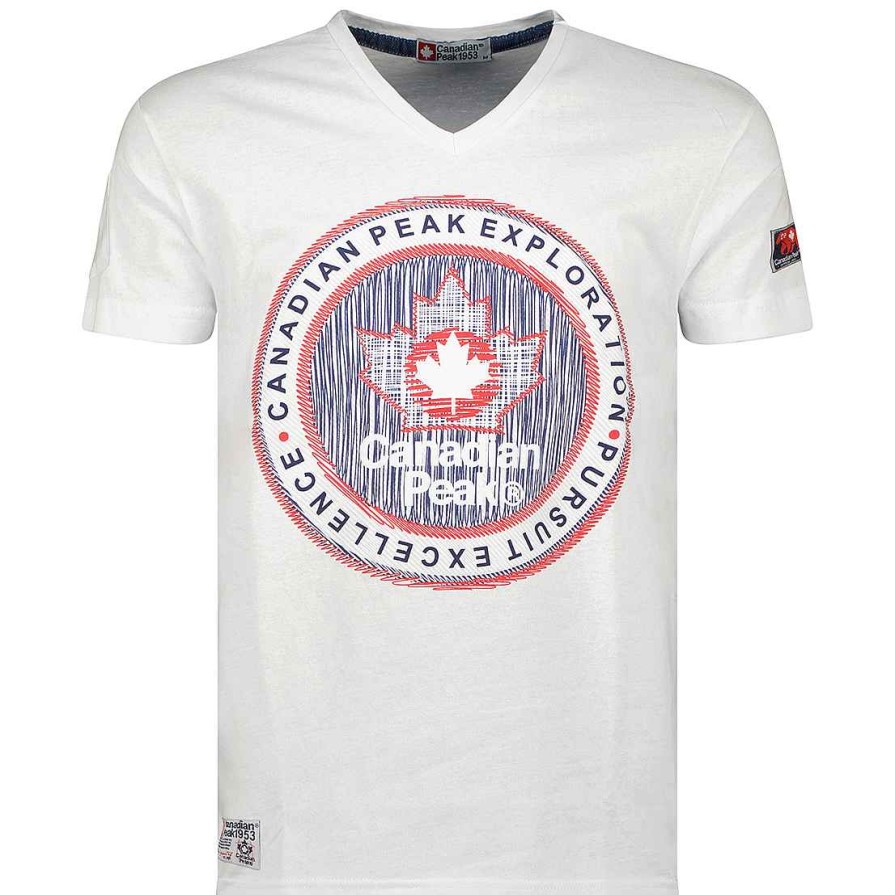 Herren Canadian Peak T-Shirt | Jimothe Ss Bs Cp White Men 100