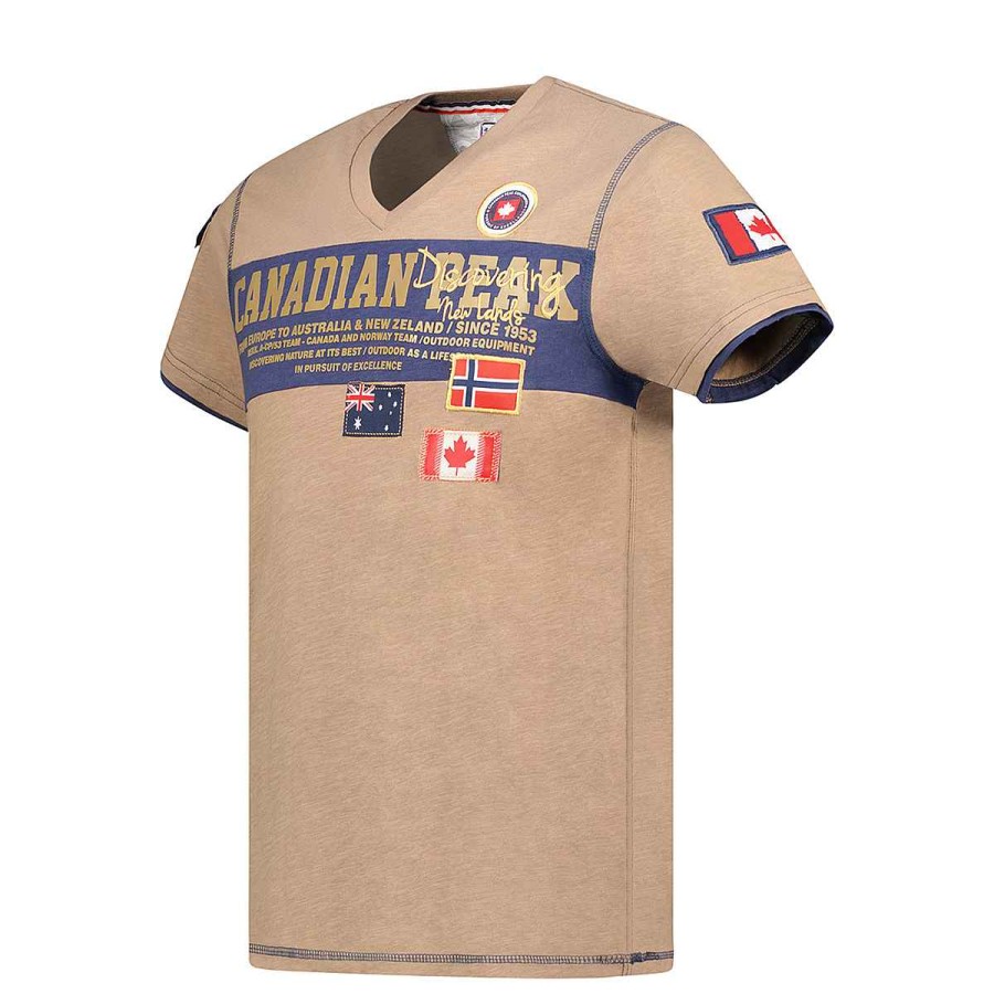 Herren Canadian Peak T-Shirt | Jipeak Taupe Men Cp Rm Men 235