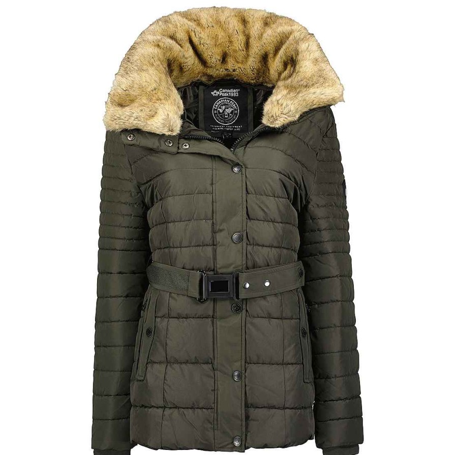 Damen Canadian Peak Parka | Belleneak Khaki Lady 001 Bs